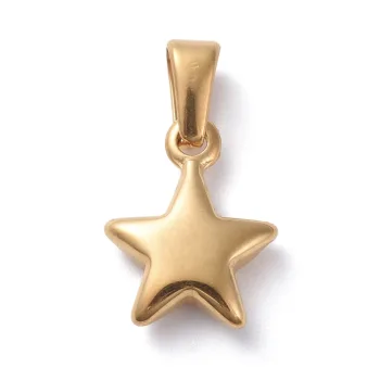 Estrella dije acero inoxidable dorado 13x10x3mm