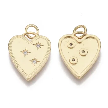 Corazón con zirconias de baño de oro 18K 17x14x2mm