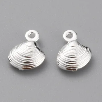 Mini concha baño de plata 925 10x8x3mm