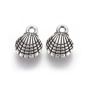Concha plateada baño de plata 925 13.5x10x4mm