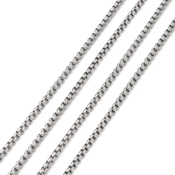 Cadena box plateada acero inoxidable 2.5x2.5mm