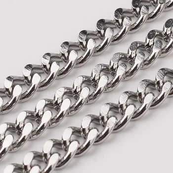 Cadena chunky plateada acero inoxidable 7x5x1.4mm