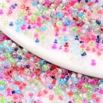 Mostacilla multicolor transparente redonda 3.5x3mm