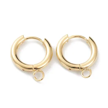 Argollas con vía acero inoxidable dorado 18x15mm