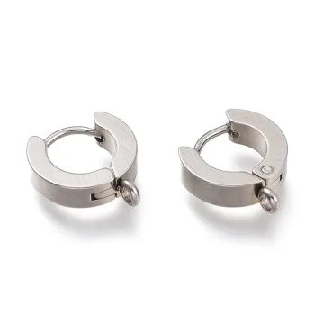 Argollas con vía acero inoxidable plateado 12x11mm