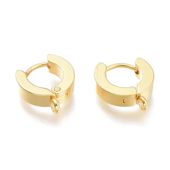 Argollas con vía acero inoxidable dorado 12x11mm