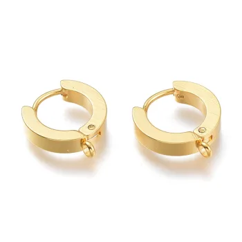 Argollas con vía acero inoxidable dorado 15x14mm
