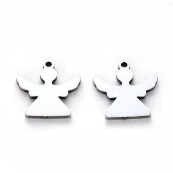 Angel acero inoxidable plateado 13.5x13mm