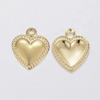Corazón acero inoxidable dorado 10x8mm