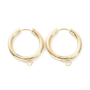 Argollas con vía acero inoxidable dorado 25x23mm