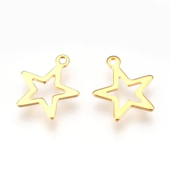 Estrella dije acero inoxidable dorado 14x12mm