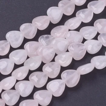 Corazones cuarzo rosa 10x5mm