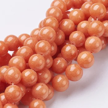Jade mashan redondo naranja 8mm