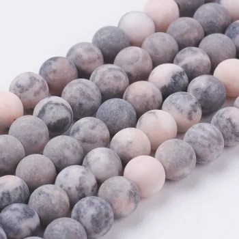Jasper zebra glaceado gris rosa 8mm