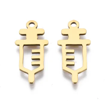 Jeringa dije acero inoxidable dorado 18x8.5x1mm