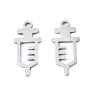 Jeringa dije acero inoxidable plateado 18x8.5x1mm