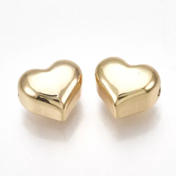 Corazón entrepieza acero inoxidable dorada 9x11x7mm
