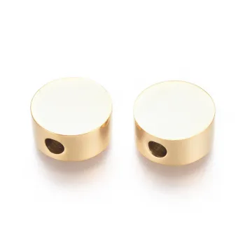 Entrepieza acero inoxidable redonda plana dorada 10x4.5mm