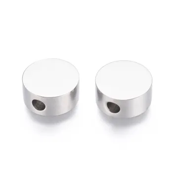 Entrepieza acero inoxidable redonda plana plateada 10x4.5mm