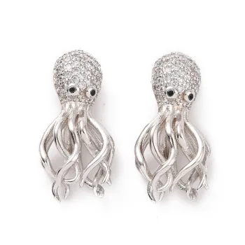Pulpo dije baño de platino y micropave 24.5x12x8mm