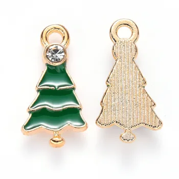 Árbol navidad dije enamel verde y zirconia 21x11x3mm