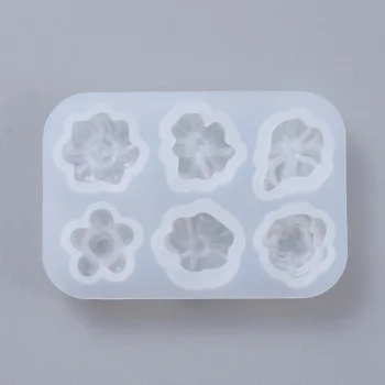 Molde silicón rectangular de flores 80x55x10mm