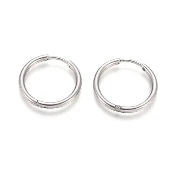 Argollas huggie acero inoxidable plateado 20x21x2mm