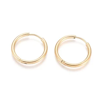 Argollas huggie acero inoxidable dorado 20x2mm