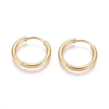 Argollas huggie acero inoxidable dorado 17x2mm