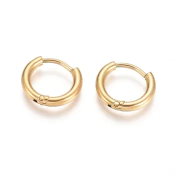 Argollas huggie acero inoxidable dorado 13x2mm