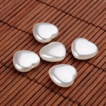 Corazón acrílico color perla 15x15x6mm