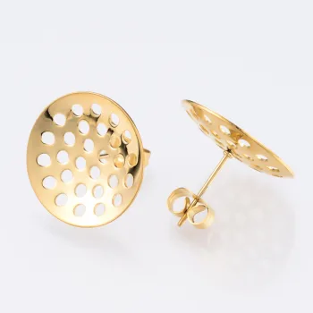 Base aretes acero inoxidable redondo dorado 16mm