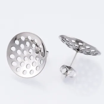 Base aretes acero inoxidable redondo plateado 16mm
