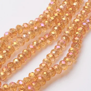 Cristal beige coral brillante 4x3mm