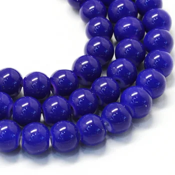 Vidrio redondo azul rey 8mm