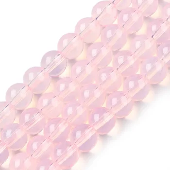 Vidrio redondo rosado claro transparente 6mm