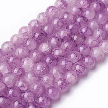 Vidrio redondo morado veteado 8mm