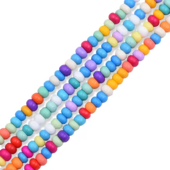 Vidrio forma de dona multicolor opaco 4.5x3mm