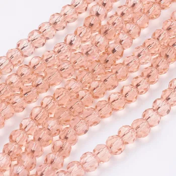 Cristal redondo rosado salmón 4mm