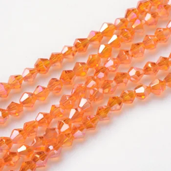 Cristal rombo naranja brillante 4x4mm