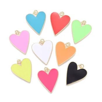 Corazón multicolor baño de oro 18k y enamel 27x22x2mm