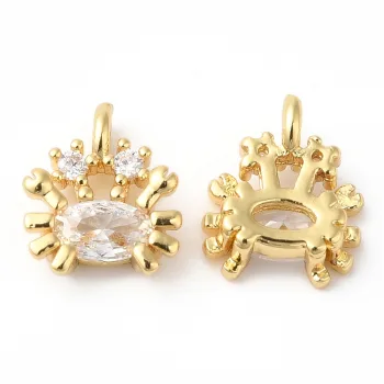 Cangrejo mini de zirconias y baño oro 18k 9.5x8x3mm