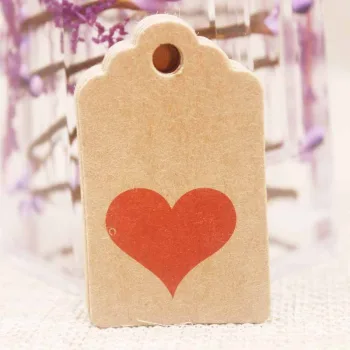 Etiqueta para precios kraft con corazón 50x30x0.4mm