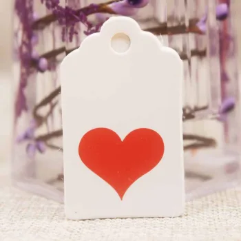 Etiqueta para precios blanca con corazón 50x30x0.4mm