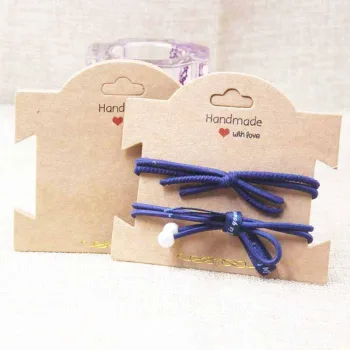 Tarjeta display de pulseras kraft "Handmade with love" 9x10cm