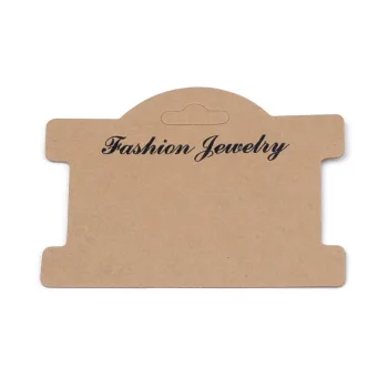 Tarjeta display de pulseras color kraft "Fashion Jewelry" 9.1x6cm
