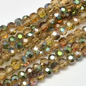 Cristal redondo amarillo verde tornasol 4mm
