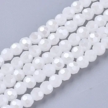 Cristal redondo perlado blanco 4mm