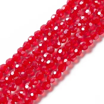 Cristal redondo rojo brillante 4mm