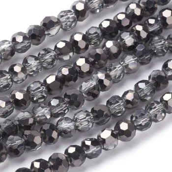 Cristal redondo negro gris tornasol 4mm